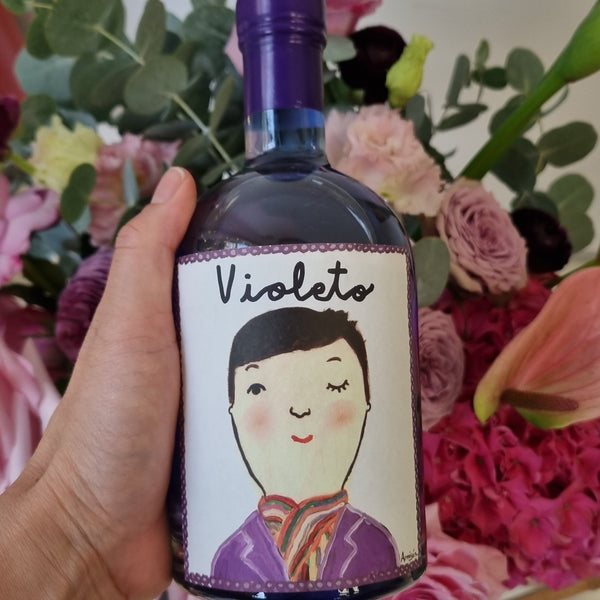 Licor de violetas violeto cocktail majado gourmet