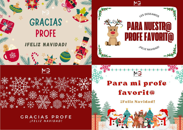 tarjetas dedicatorias para caja regalo gourmet navidad profesores majado gourmet