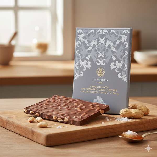 Tableta de chocolate con cacahuetes y miel