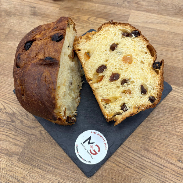 Panettone italiano tradicional con naranja y pasas regalo navidad majado gourmet