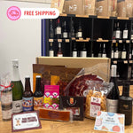 cesta cerveza vino turron chocolate aciete queso iberico majado gourmet  regalo profesores