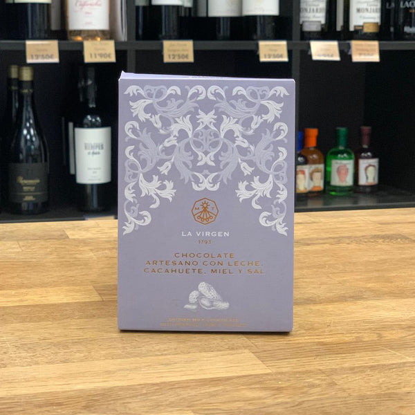 Tableta chocolate con leche, cacahuete, miel y sal aresano majado gourmet navidad