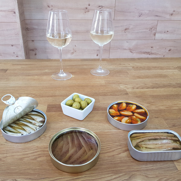 pack conservas del mar majado gourmet con vino